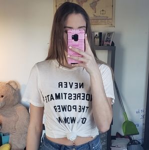 White feminist tshirt
